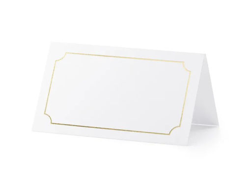 Picture of PLACE CARD WITH GOLD FRAME 9.5 x 5.5CM - 10 PACK